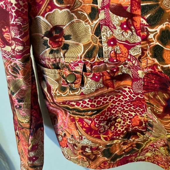 Coldwater Creek Vintage Eclectic Patterned 100% Cotton Jacket - Women’s Large - Picture 7 of 9